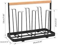 6pc Glass Stand Black Elegant Design, Kitchen Organize